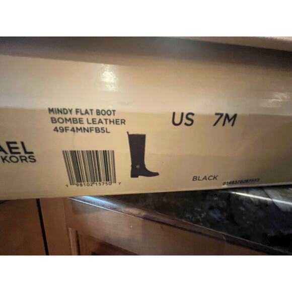 MICHAEL KORS MINDY LEATHER KNEE HIGH BLACK RIDING FLAT BOOT NEW SZ 9.5WS - Picture 7 of 7